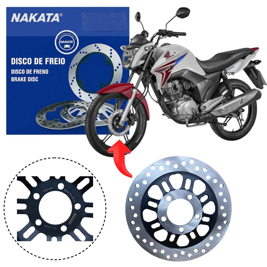 Disco Freio Ventilado Dianteiro Original Nakata Moto Cg 160 2015 2016 2017 2018 19 20 21 22 23 24 25 em Oferta na Shopee