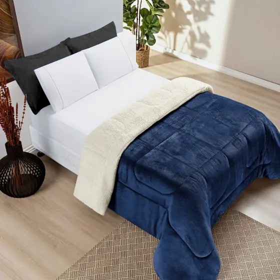 Coberdrom Cobertor Queen Size Lã de Ovelha e Manta Soft Plush