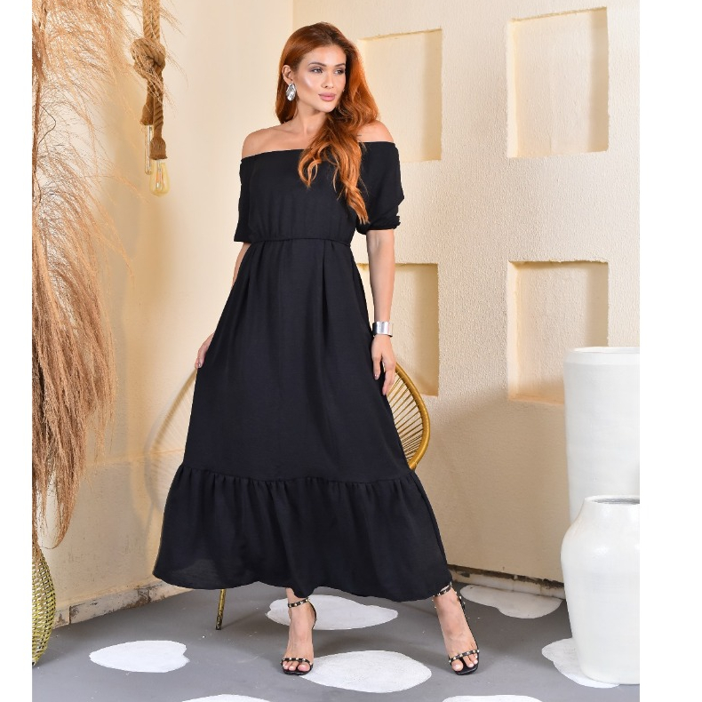 Vestido Feminino Longo Manga Curta Evangélico Plus Size Festa Gestante Solto Redondo Ciganinha Verão em Oferta na Shopee