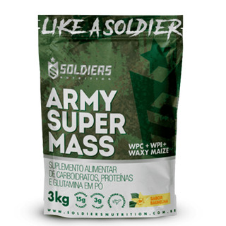Hipercalórico Army Super Mass 3kg 100% Importado Soldiers Nutrition Proteína Muscular Alimentação Saudável
