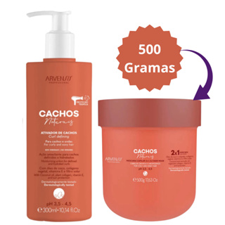 Kit Arvensis Cachos Naturais - Ativador 300ml + Máscara 2 x 1 500g para Ondulados e Cacheados em Oferta na Shopee