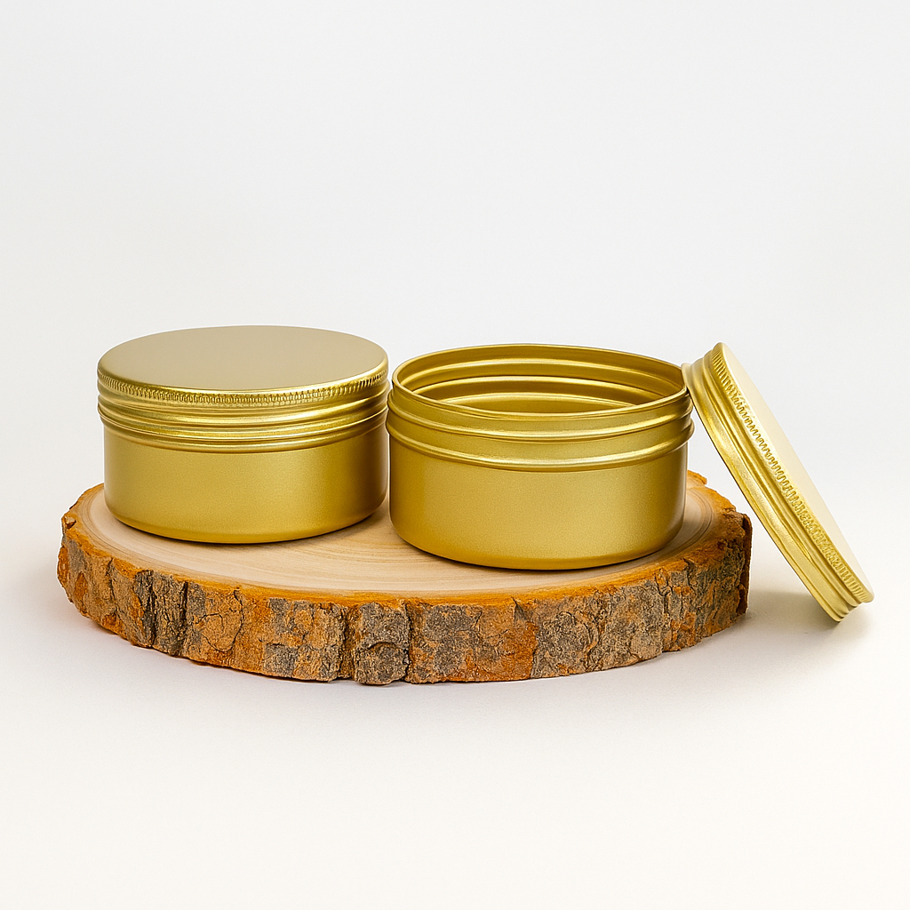 Kit 04 Unidades Potes Alumínio Porta Velas 100mL Dourado Sabonetes Balas em Oferta na Shopee