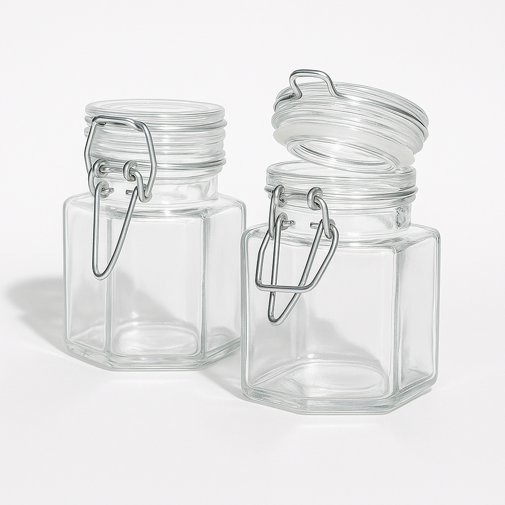 Kit 02 Unidades Pote Hermético Porta Tempero Condimentos Sextavado 90mL em Oferta na Shopee