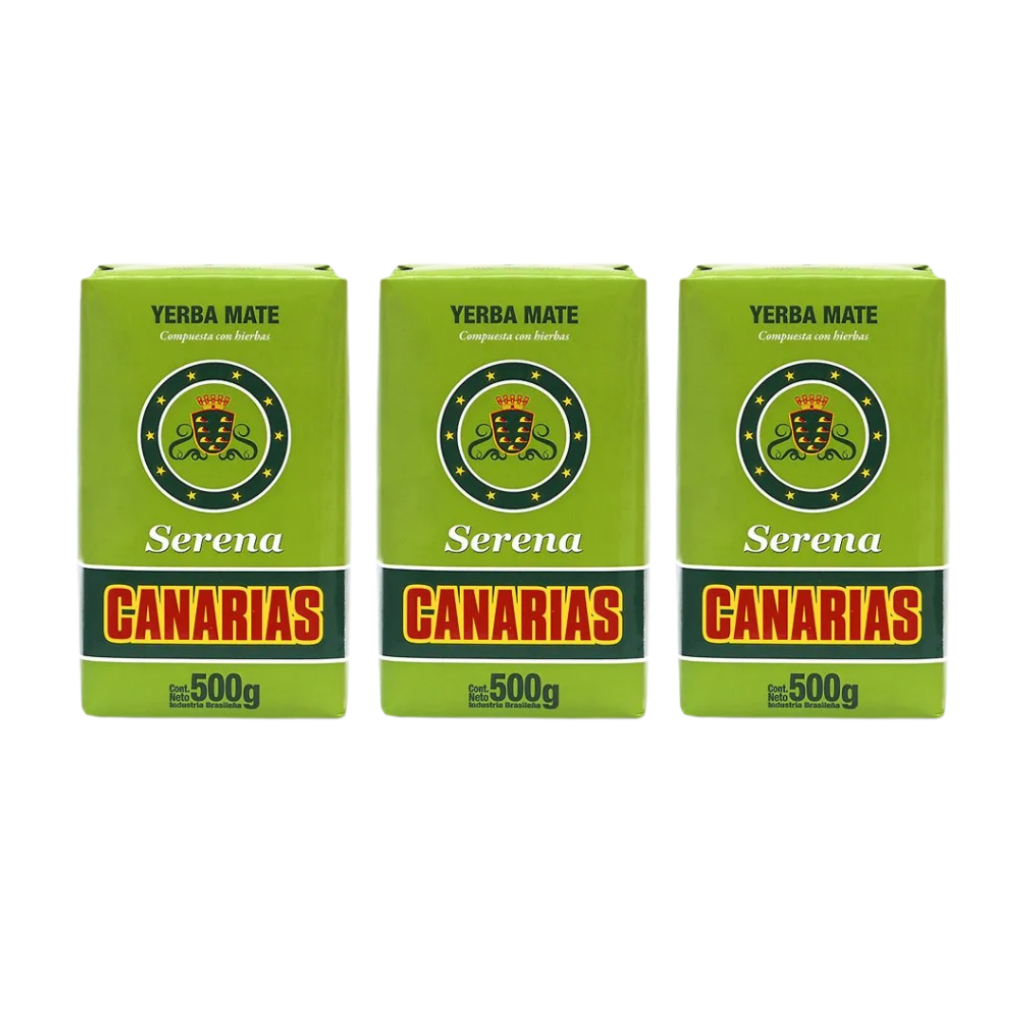 kit com 3 Erva-mate Canarias Serena 500g - yerba mate uruguaia serena chimarrão
