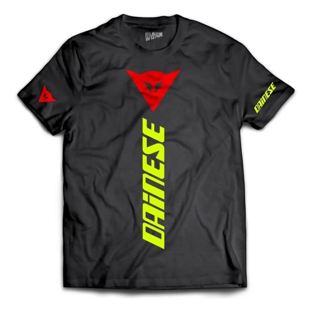 Camisa Masculina Especial Na Cor Preta Com Estampa: - "dainese" - OFERTA DE LANÇAMENTO