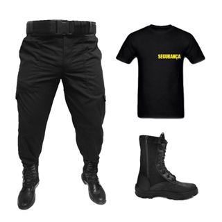 Calça Tática + Camiseta Segurança + Coturno + Cinto | Kit Ideal para Vigilantes e Seguranças em Oferta na Shopee