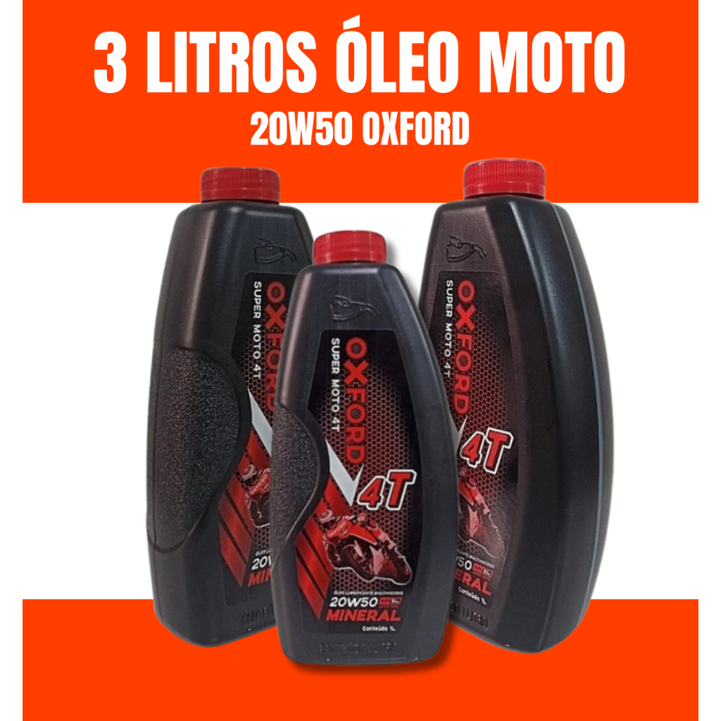 3 Óleo Para Moto Honda cg titan fan , ybr , yes , dafra 20w 50 4t em Oferta na Shopee