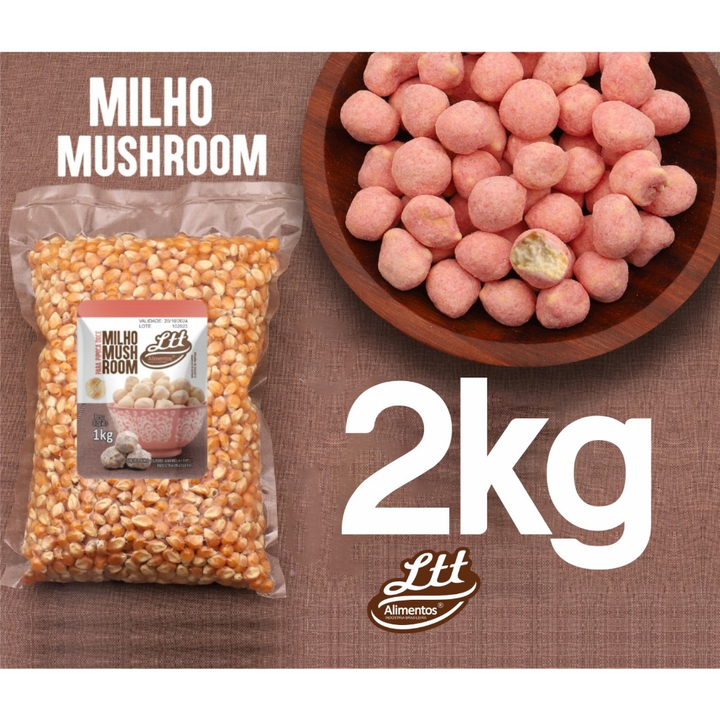 MILHO PARA PIPOCA DOCE MUSHROOM 1kg 2kg 3kg ou 4kg A vácuo SUPER GRAO - Promoção