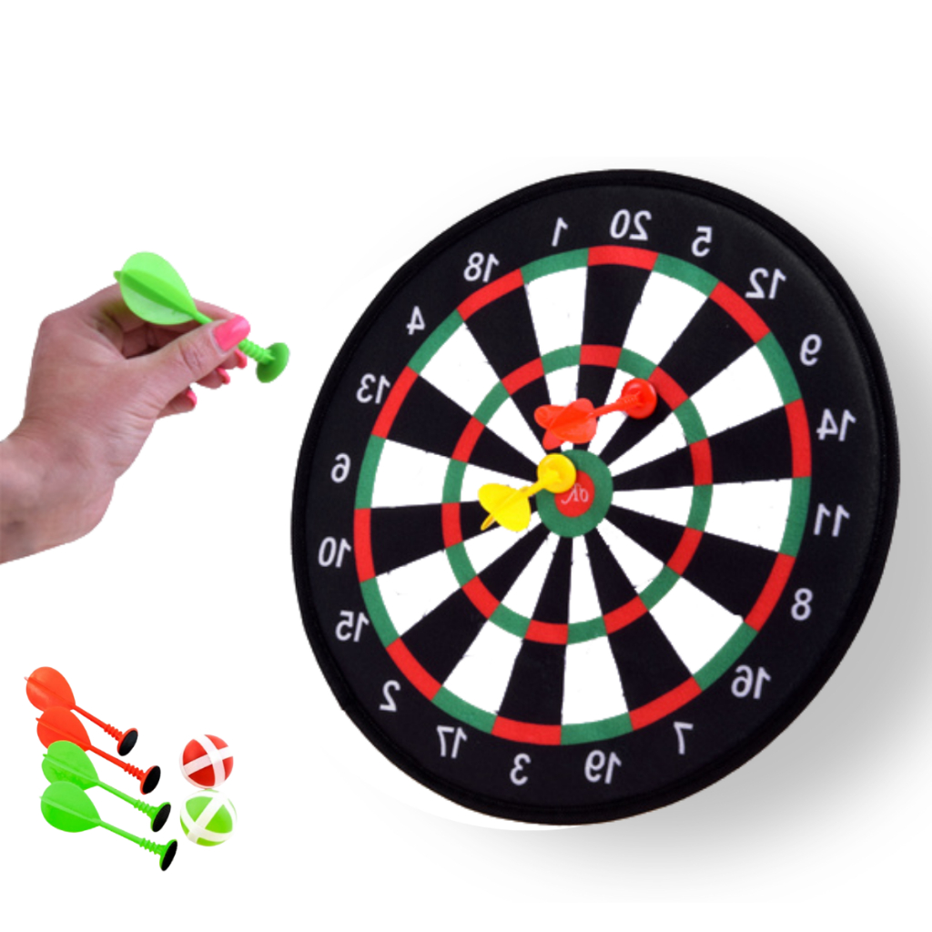 Alvo Infantil macio 2 bolas 2 dardos SEM PONTAS tabuleiro jogo ACERTE GRUDA BRINQUEDO DIVERTIDO