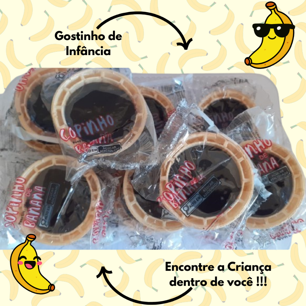 Doce de Banana Copinho Pote bandeja 18 unidades