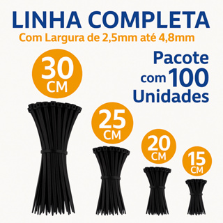 100 Unidades 15 20 25 30 cm Abraçadeira Fita Hellerman Enforca Gato Fita Cinta Plástica Presilha Nylon Preta Branca em Oferta na Shopee