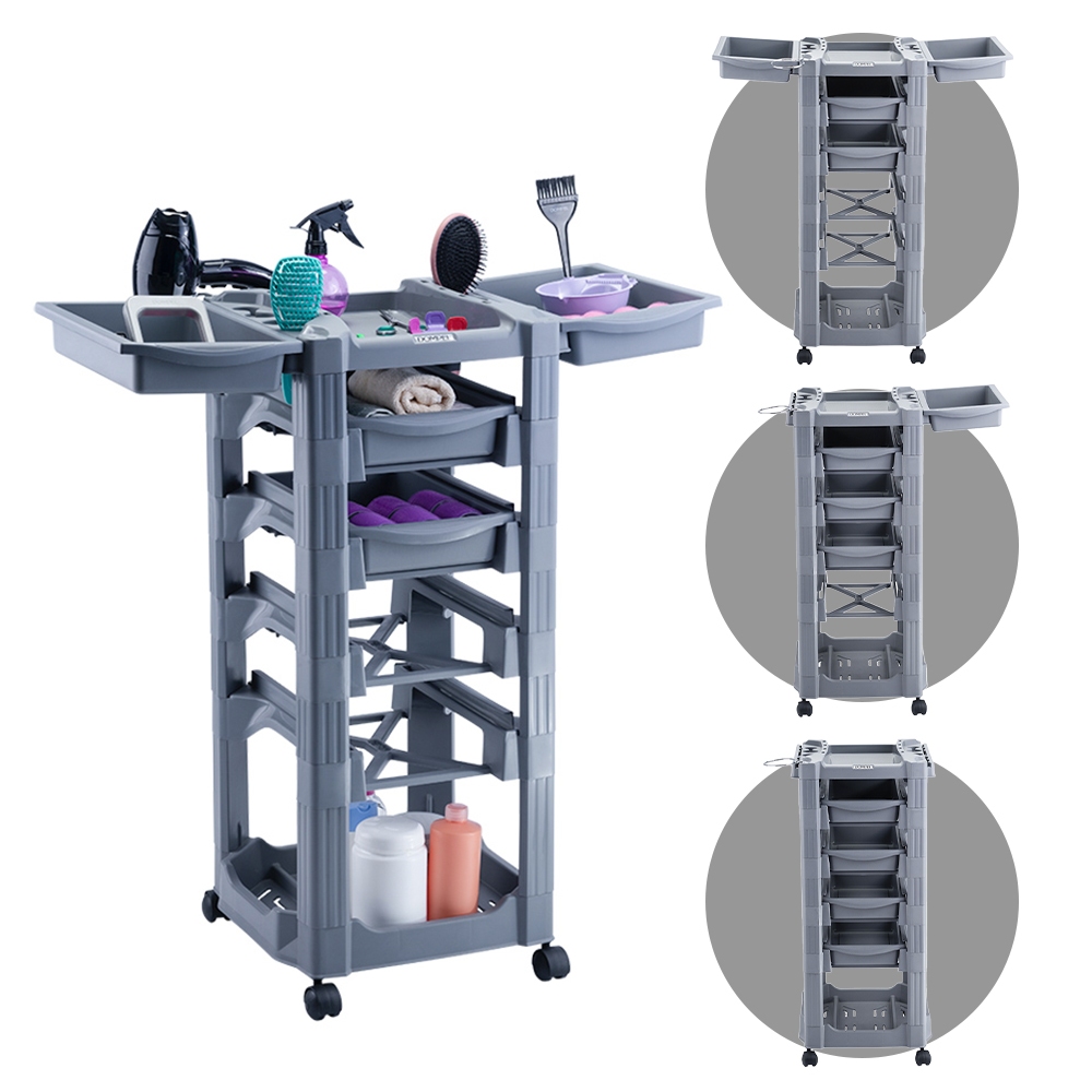 Carrinho Auxiliar Cabeleireiro Porta Secador Cinza Dompel em Oferta na Shopee