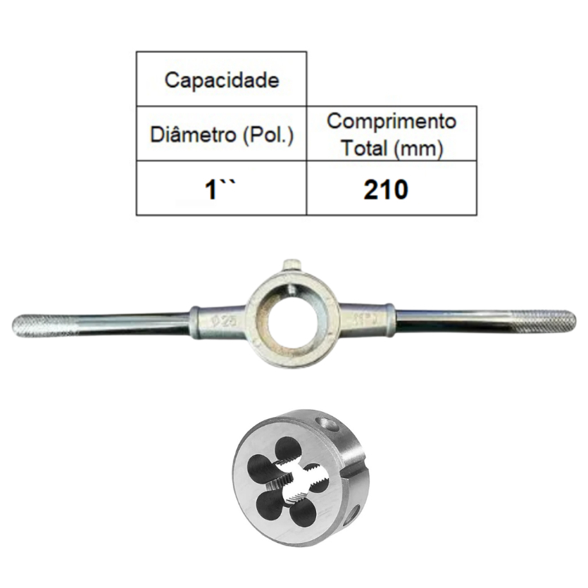 PORTA COSSINETE 1 POLEGADA + COSSINETE MANUAL AÇO LIGA M12 X 1,75 - ANSI - ROCAST