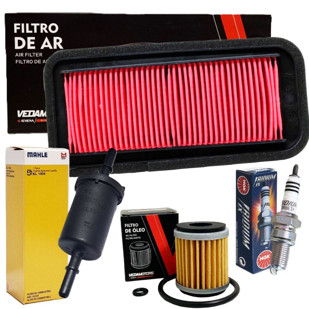 Kit de Filtros e Vela Iridium Fz25 250 Abs / Fazer 250 2018-2025 (Filtro de Óleo, Ar, Gasolina) em Oferta na Shopee