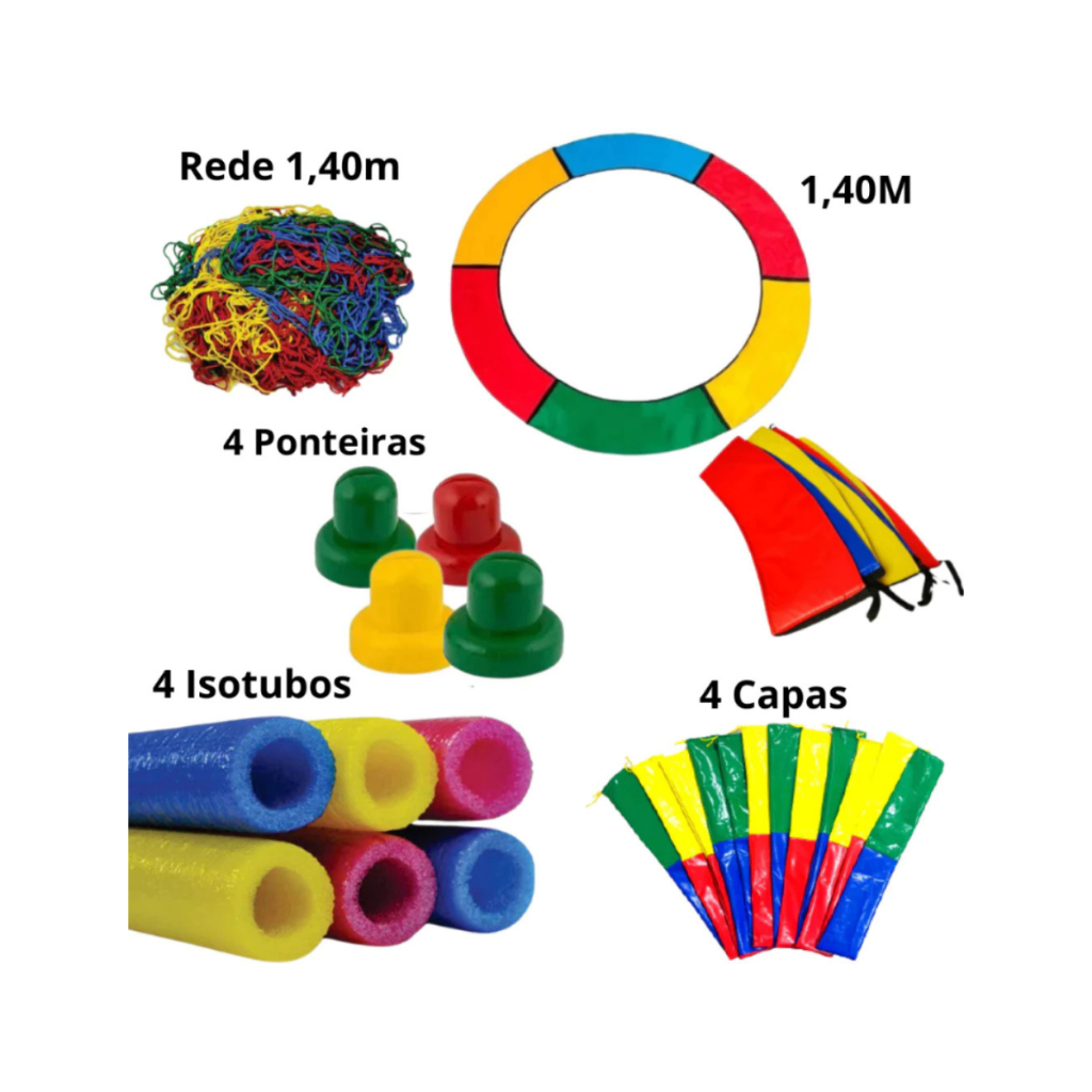 Kit Para Cama Elástica Completo - Protetor de Molas + Acessórios Para Cama Elástica