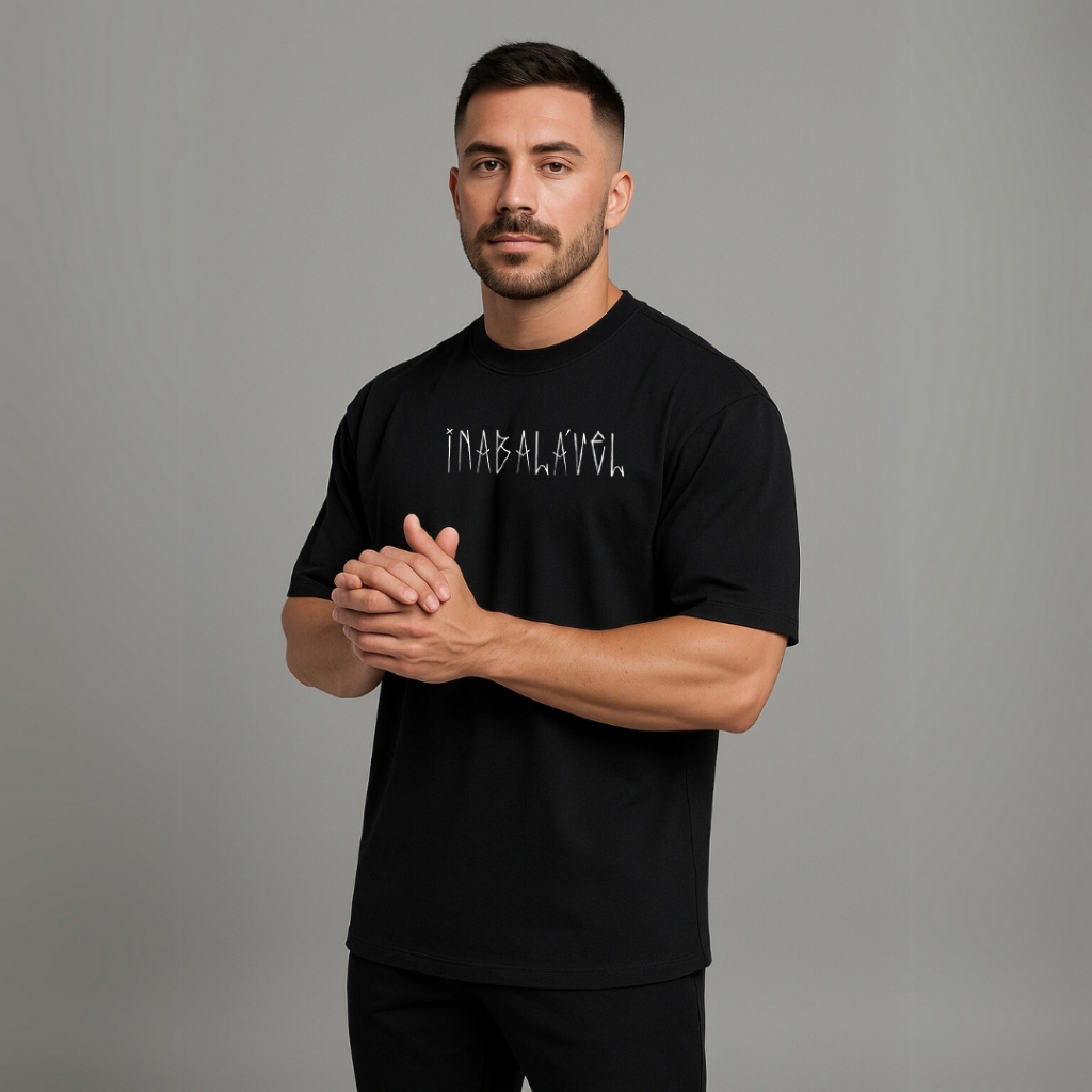 Camiseta Oversized Inabalável Masculina 100% Algodão Streetwear Casual Caimento Perfeito Academia