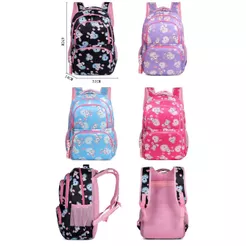 Mochila Grande Nylon Impermeável Escolar Faculdade Femenina Com Chaveiro PomPom