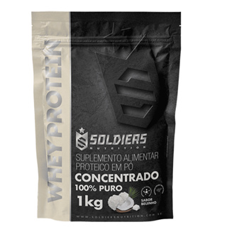 Whey Protein Concentrado 1kg 100% Importado Soldiers Nutrition Suplemento Proteína Muscular em Oferta na Shopee