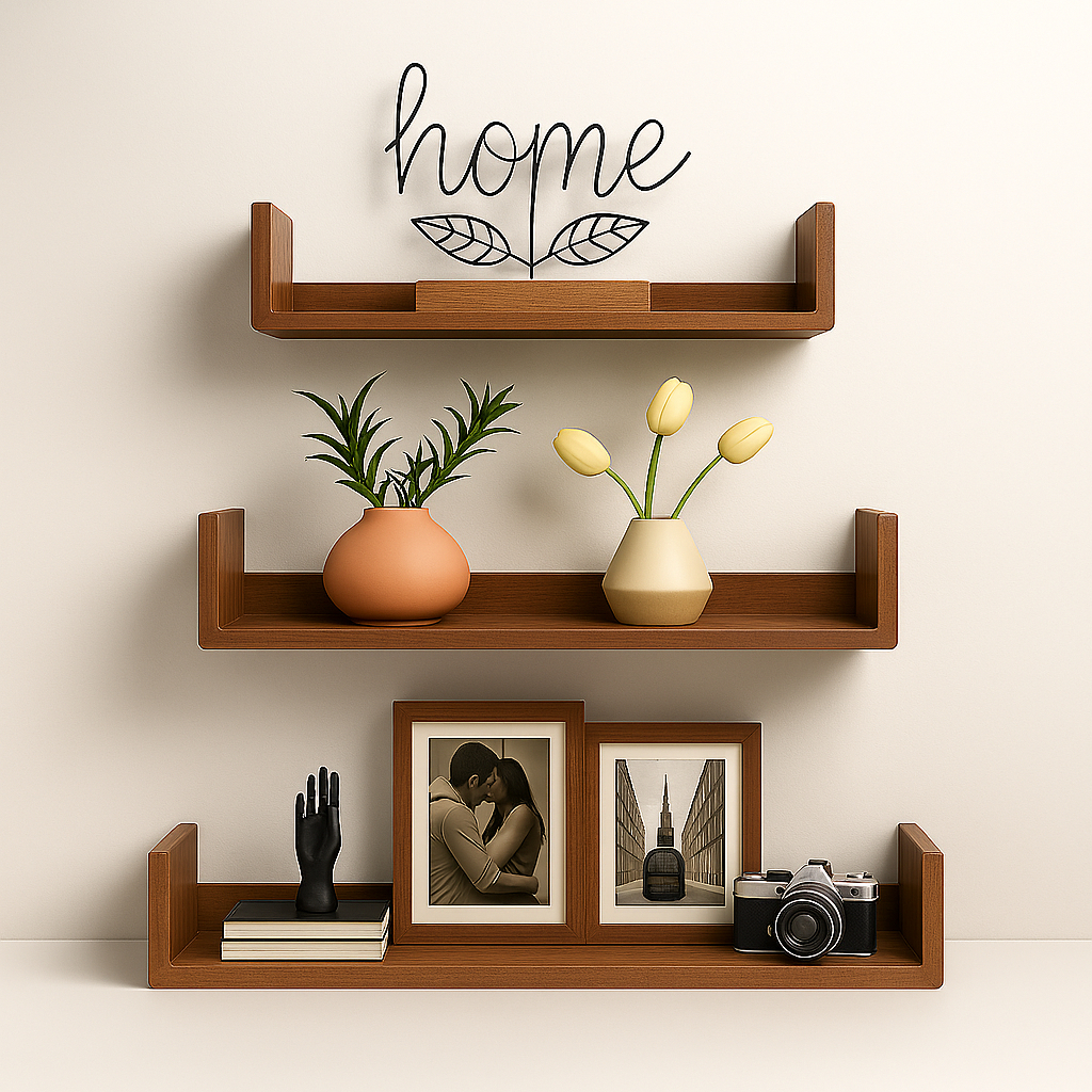 Trio prateleira modelo U em MDF Kit 3 Prateleiras U para Organização de Ambientes em Oferta na Shopee