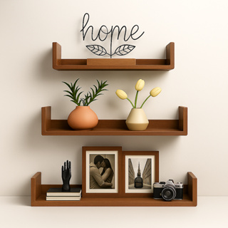 Trio prateleira modelo U em MDF Kit 3 Prateleiras U para Organização de Ambientes em Oferta na Shopee