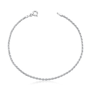 Pulseira Feminina de Prata 925 Cordão Baiano com 18cm e 1mm