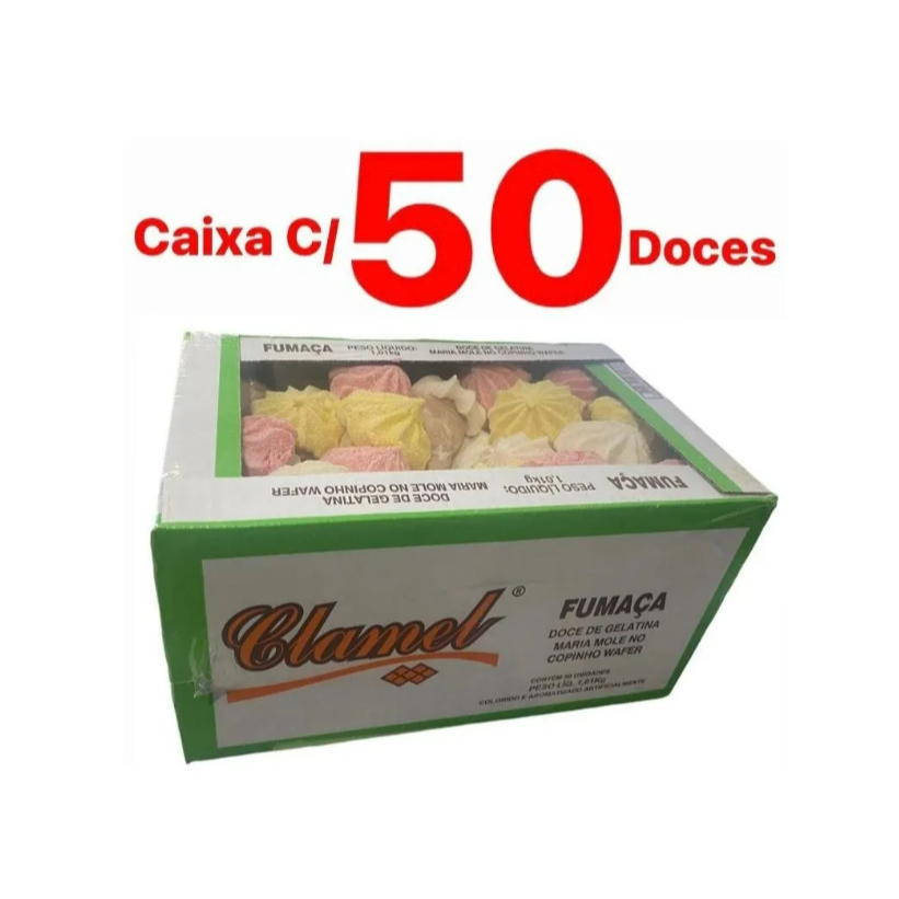 Caixa De Maria Mole Na Casquinha De Sorvete 1kg Clamel C/50 unidades em Oferta na Shopee