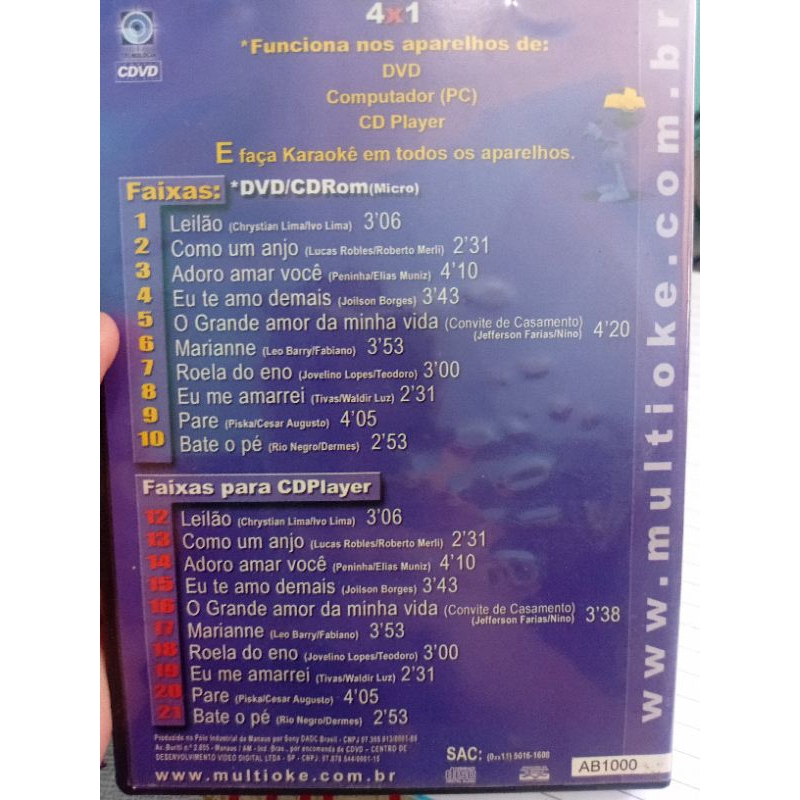 DVD multiokê o melhor do sertanejo 7