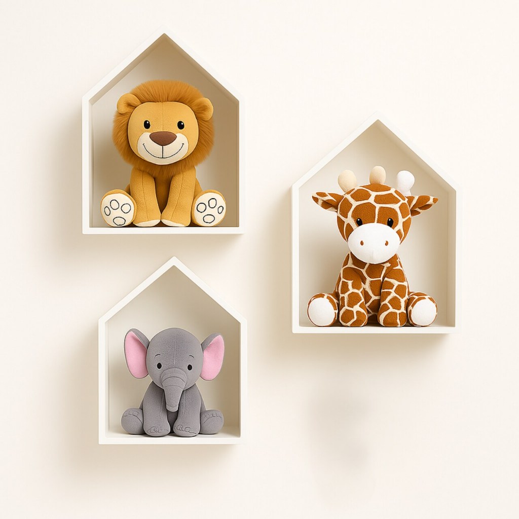 Trio nichos casinha  P M e G em MDF - BRANCO em Oferta na Shopee