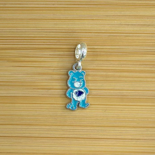 Berloque Ursinhos Carinhosos azul - banhado a prata, com garantia em Oferta na Shopee