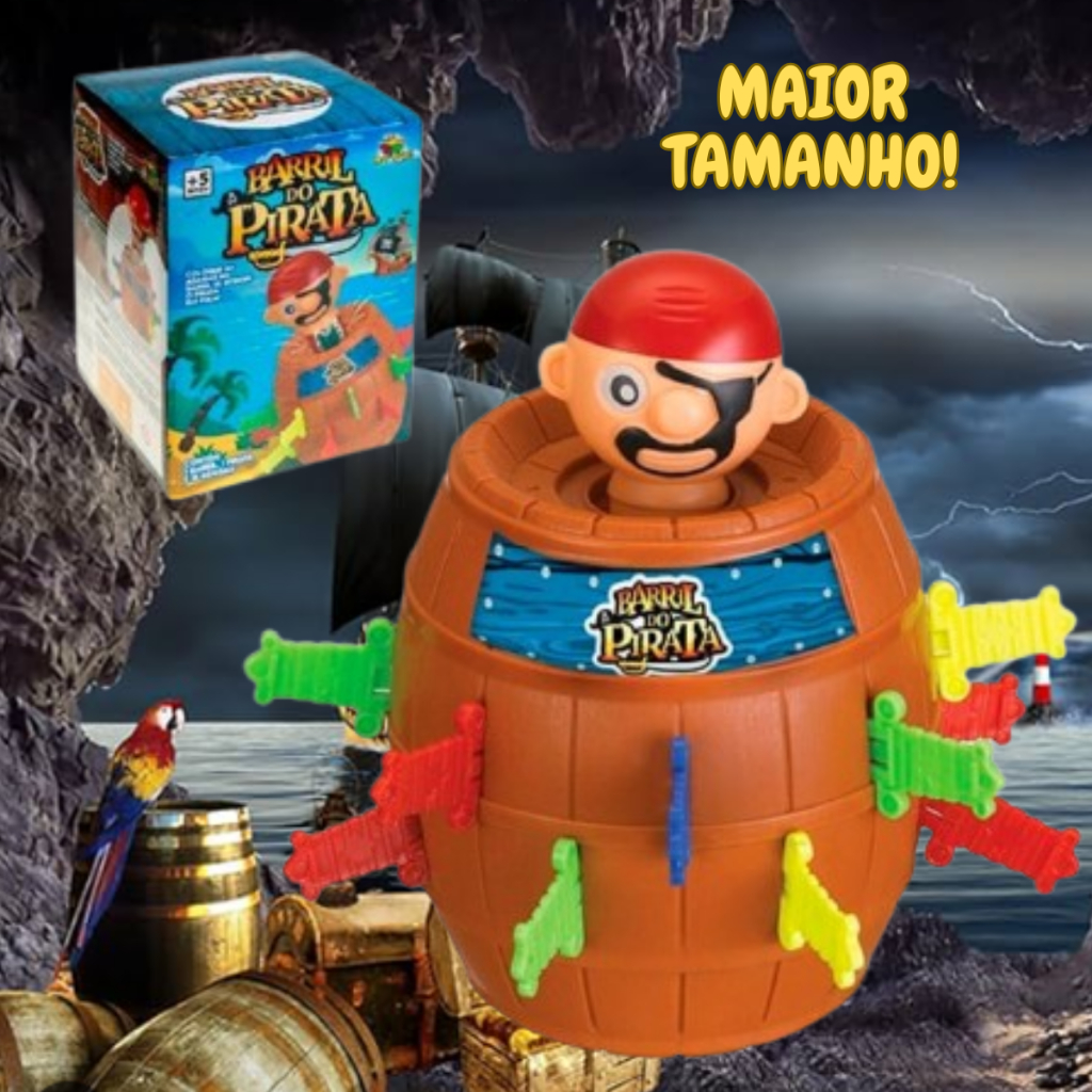 Jogo Pula Pirata - Barril Do Pirata Tamanho Grande 18cm e Médio 11cm - Envio Imediato em Oferta na Shopee