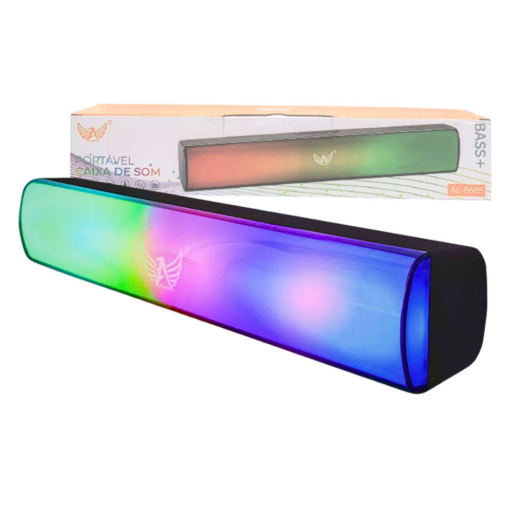 Caixa Som SoundBar Bluetooth 10W LED para TV Notebook Alta Qualidade