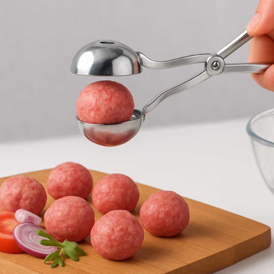 Molde Boleador Inox 3,5cm Perfeito para Almondegas Uso culinário Prático Fácil Utilidades Cozinha