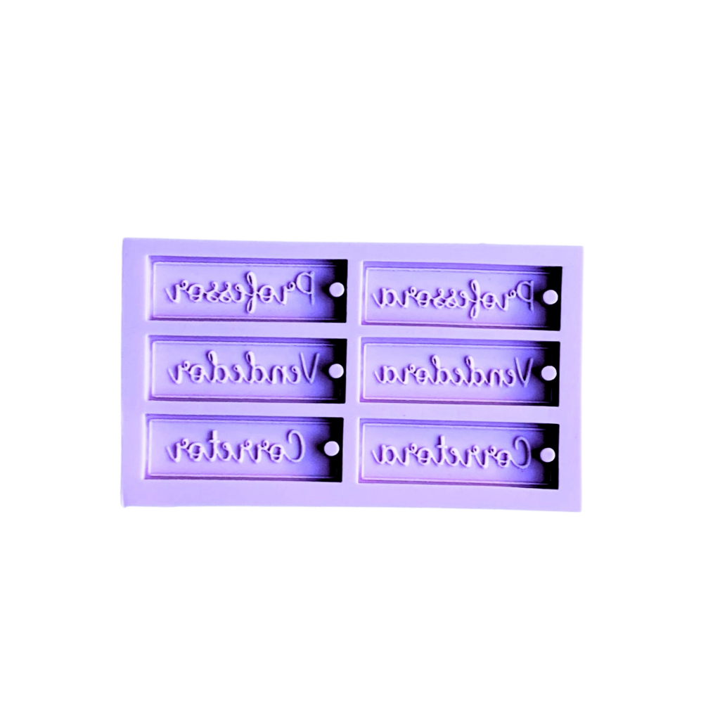 R720 Molde de silicone chaveiro Tag Profissões resina decorar