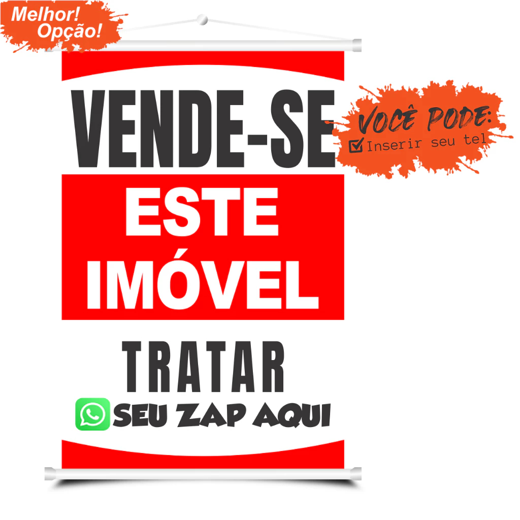Banner Faixa I Vende Se Este Imóvel I Telefone Editável I 40x60cm