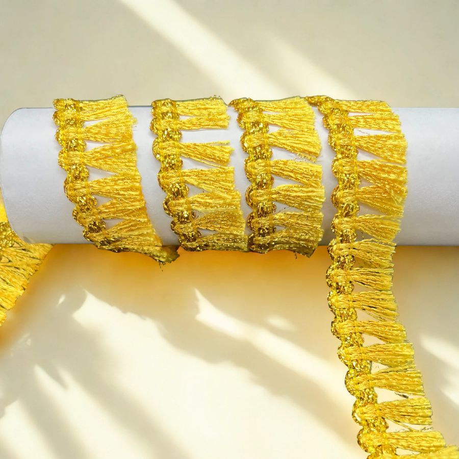 Passamanaria 2,3cm Prata e Dourado para Artesanato, Costura e Customização – Fita Decorativa com 15 Jardas