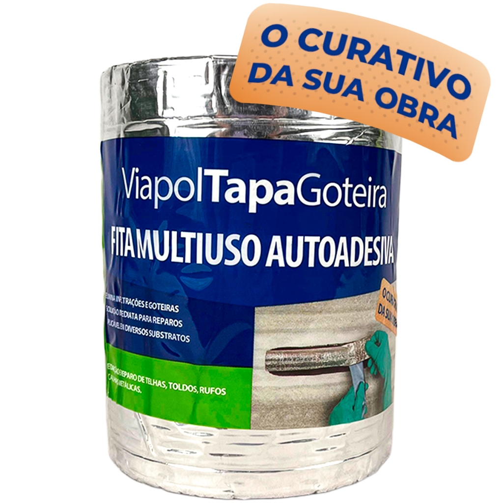 Fita Asfáltica Impermeável Manta Adesiva para Reparos Rufo,Calha,Telhado Veda Tudo 15cm