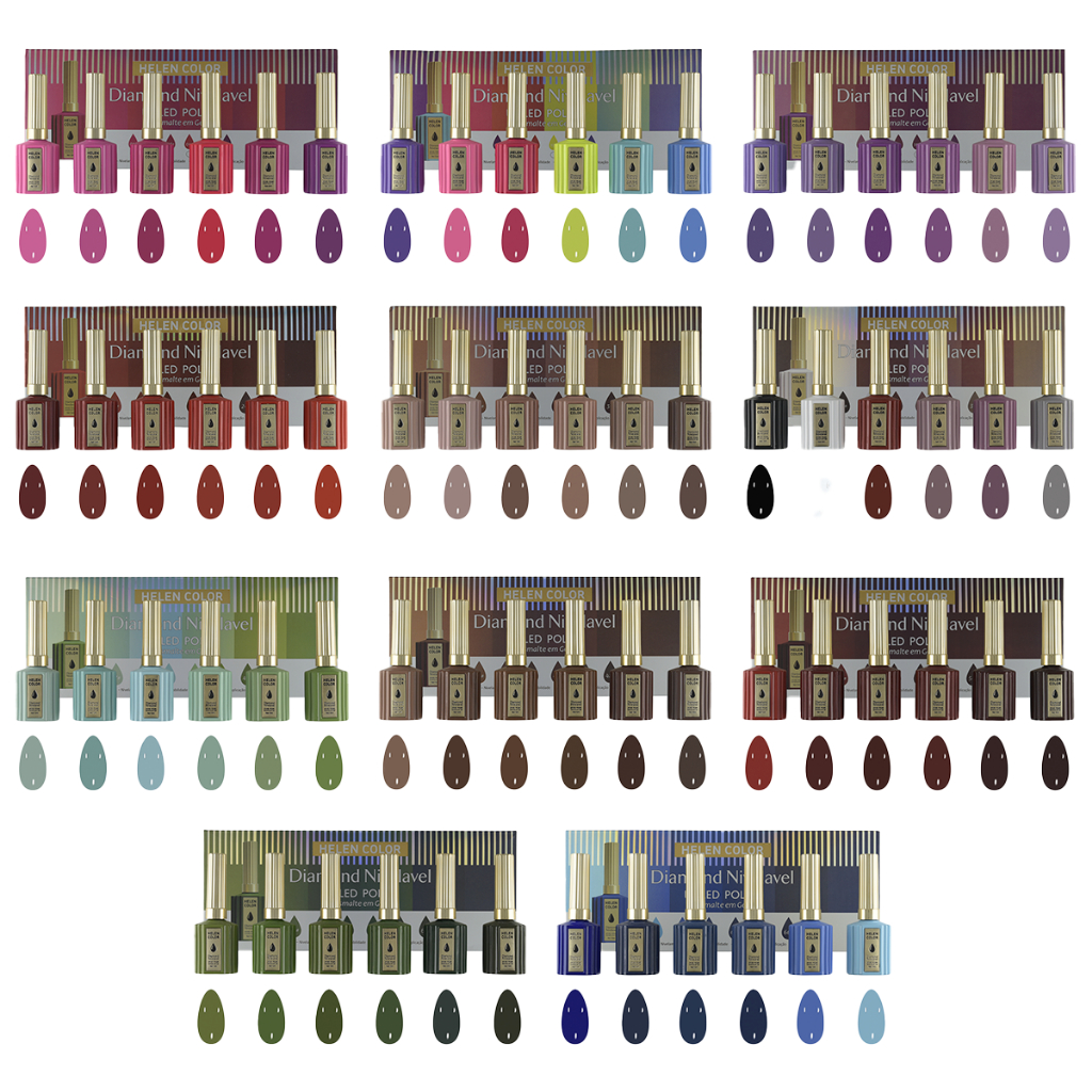 Kit 6 Esmaltes Tendencia de Outono Diamond 15ml cada - Helen Color em Oferta na Shopee