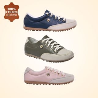 Tênis Feminino Casual De Couro Legítimo Confortável para seu dia a dia em Oferta na Shopee