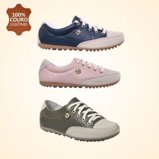 Tênis Feminino Casual De Couro Legítimo Confortável Para Seu Dia a Dia em Oferta na Shopee