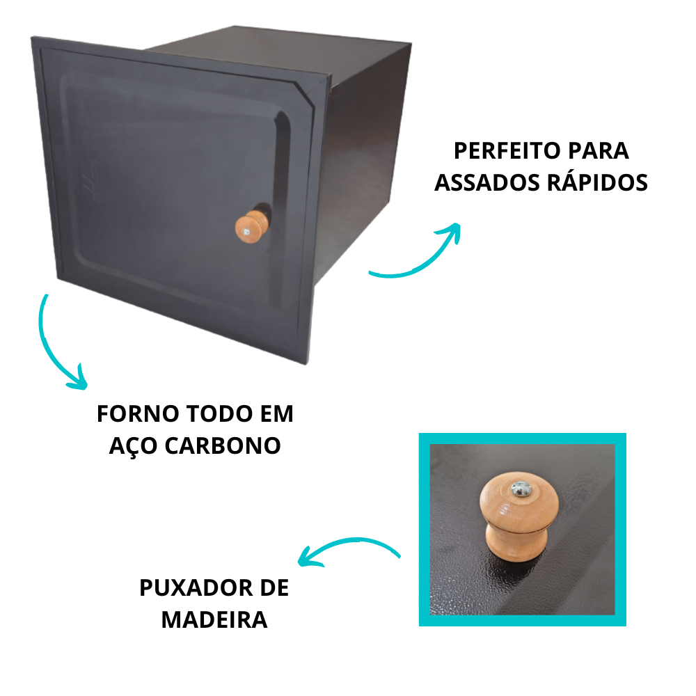 Forno Para Fogão A Lenha Em Chapa Aço Carbono N°1 Sem Cinzeiro