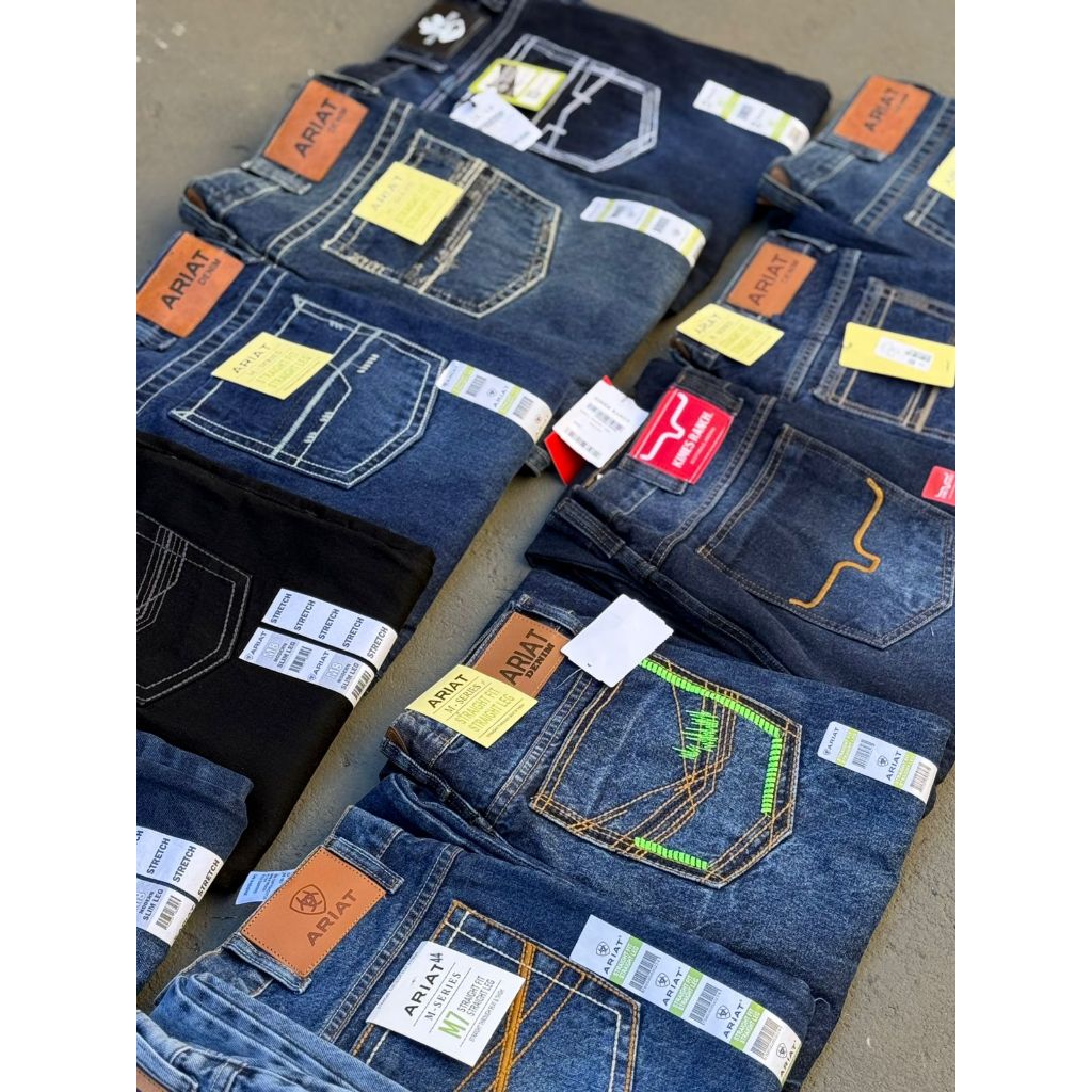 Calça ariat country barra larga 100 % algodão resistente kimes Ranch yellowstone