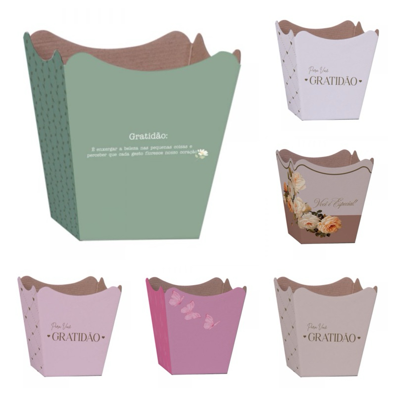 Cachepot Pote 15 e Pote 11 com 5 unidades Xingo para Vasos e Presentes