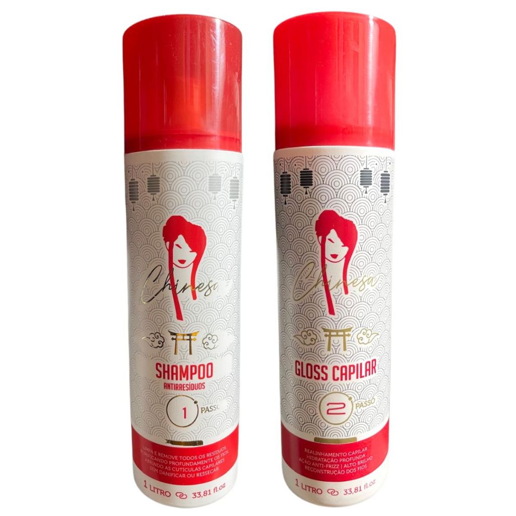 kit escova progressiva chinesa liso absoluto e cabelos tratados 2x1litro em Oferta na Shopee