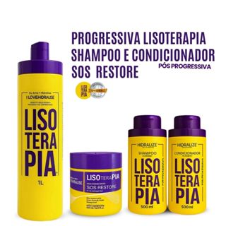 Kit Progressiva Lisoterapia Sem Formol - Shampoo e Condicionador - Máscara Reconstrutora em Oferta na Shopee