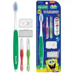 Kit Ortodôntico Bob Esponja - Higiene e Cuidados com Aparelho Fixo - Gum