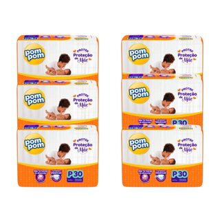 Kit 6 Fralda Infantil Pompom Derma Protek Atacado Barato em Oferta na Shopee