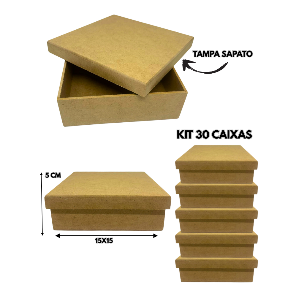 KIT ATACADO 30 CAIXAS MDF 15X15X5  LEMBRANCINHA CASAMENTO  BATIZADO - ANIVERSARIO E NOIVADO