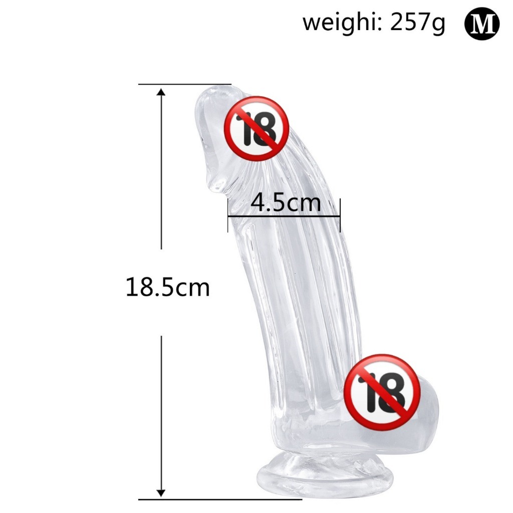 Prótese de silicone, branca e transparente, tamanho grande 4,8*19CM,