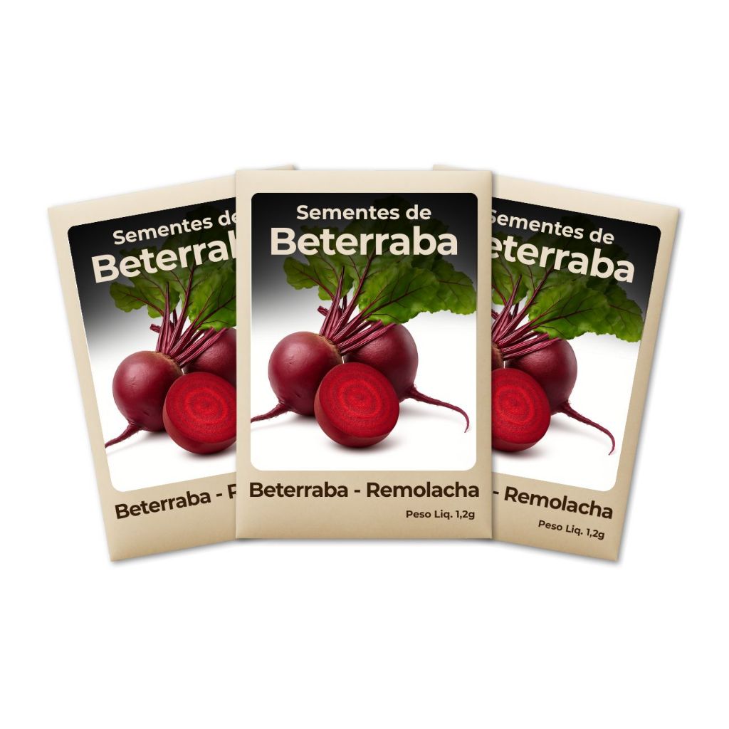 Semente de Beterraba Hortas Verticais Produção Elevada Crescimento Saudável Cultivo Garantido Feltrin-Kit 3 Pct