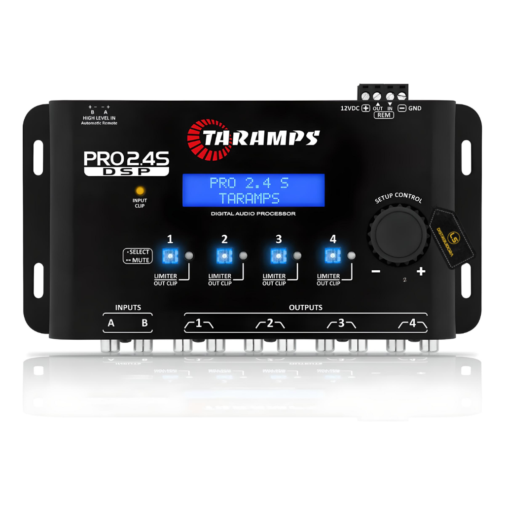Processador De Audio Digital Taramps Pro 2.4s Equalizador 2 Entradas 4 Saidas 12v Crossover 4 Vias em Oferta na Shopee